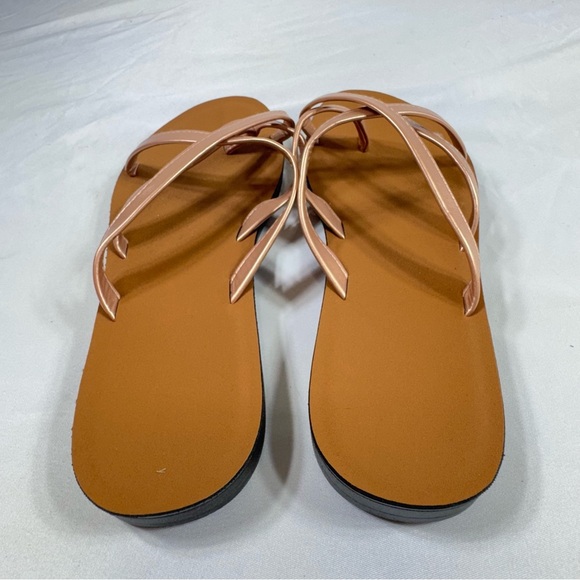 Women's Rose Gold Flat Heel Sandals - Picture 5 of 6